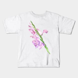 Gladiolus, floral watercolor painting Kids T-Shirt